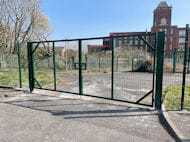 Mesh Double Gates at Community Car Park in Bolton
